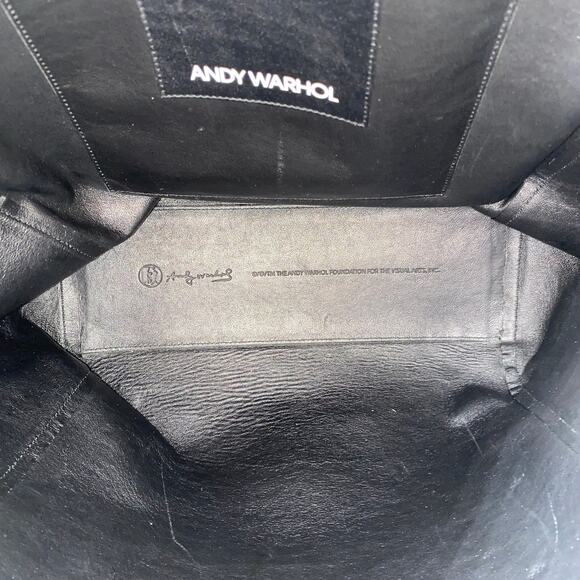 Calvin Klein x Andy Warhol Black Leather Tote Bag 205W39NYC RTW $1450 Shoulder - Picture 13 of 13